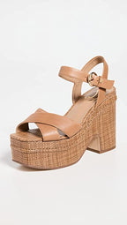 Sam Edelman Women's Trianna Platform Sandals  Color Cuoio Brown Leather Size 10M