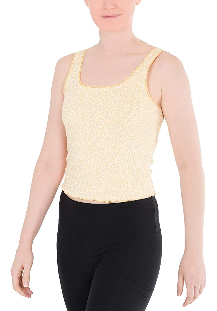 Hippie Rose Juniors Square-Neck Lace-Trim Top  Color Sun Floral Size M