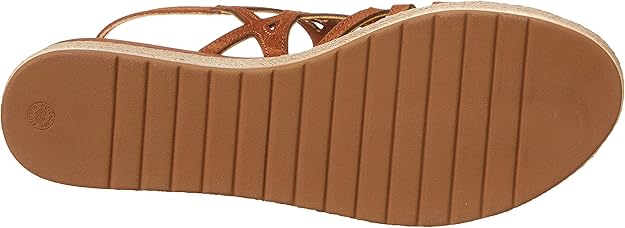 Bella Vita Women's Zip-Italy Platform Flat Sandal  Whiskey Leather  Size 10W