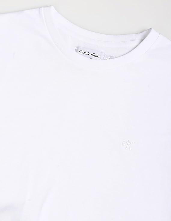 Calvin Klein Men's Smooth Cotton Solid Crewneck T-Shirt  Brilliant White Size S