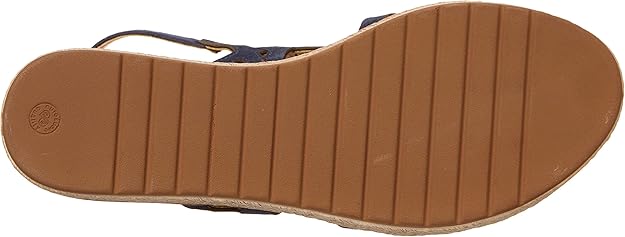 Bella Vita Women's Zip-Italy Platform Flat Sandal  Navy Suede Size 7.5