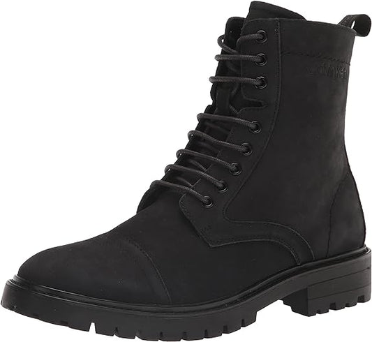 Calvin Klein Men's Lorenzo Ankle Boots  Color Black Leather Size 10M