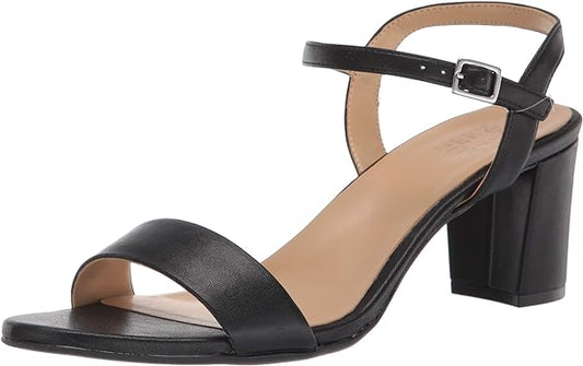 Naturalizer Women's Bristol Ankle Strap Sandals  Color Black Smooth Faux Leather Size 10M