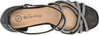 Bella Vita Women's Aliette Dress Heeled Sandal  Black Metallic Size 12W