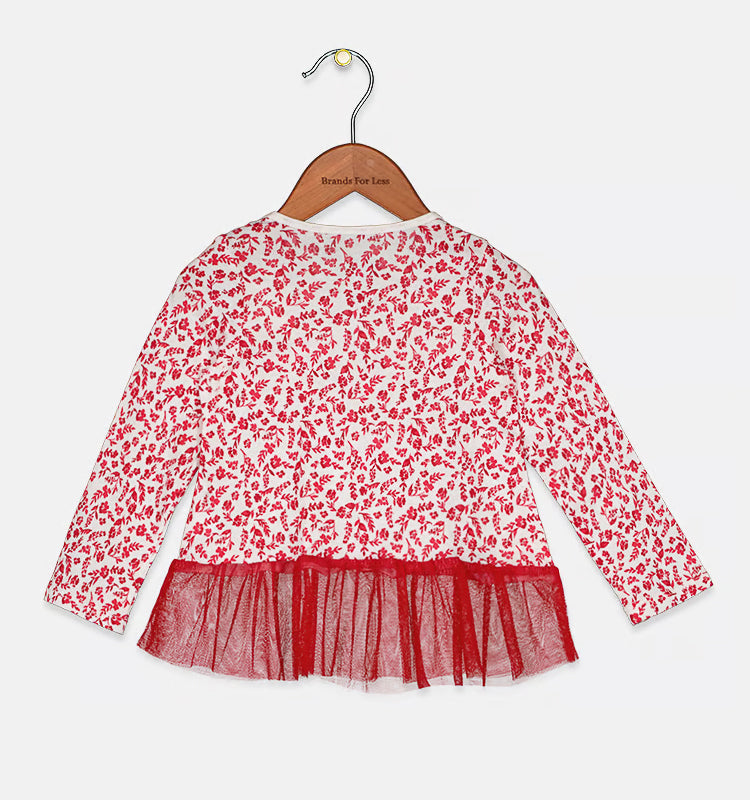 First Impressions Baby Girls 2-pc Holly-Print Tunic Shirt  Color Cherry Red Size 18 months
