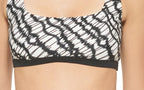 DKNY Womens Printed Square-Neck Bikini Top  Color Black/White Size XL