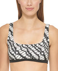 DKNY Womens Printed Square-Neck Bikini Top  Color Black/White Size L
