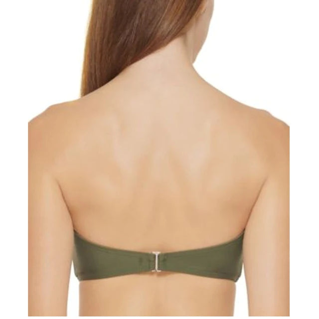 DKNY Colorblocked Bandeau Bikini Top  Color Moss Green Size S