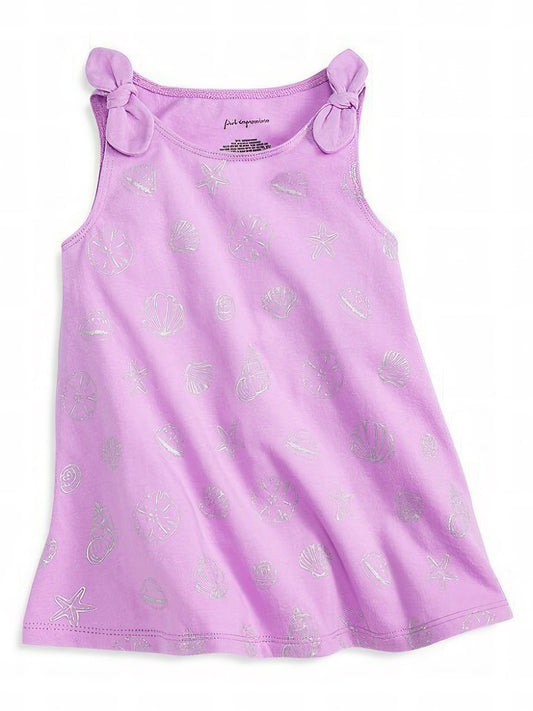 First Impressions Baby Girls Tonal-Bow & Shell-Print Tank Top  Color Violet Tulle Size 3-6 months