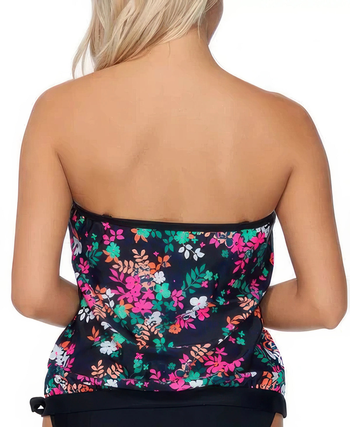 Island Escape Dahlia Floral Coral Gables Tankini Top  Color Black Size 6