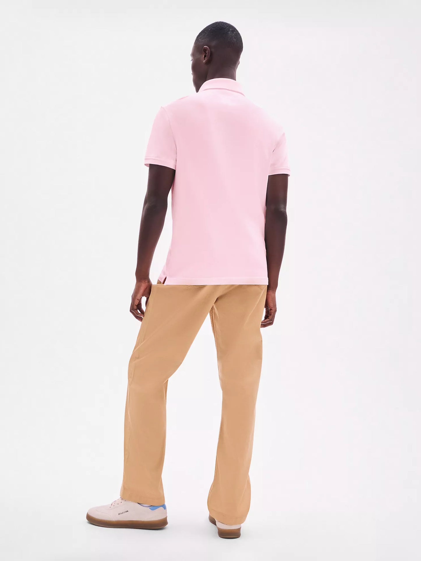 Tommy Hilfiger Men's 1985 Slim Fit Short Sleeve Polo Shirt   Pink Shade Heather Size L