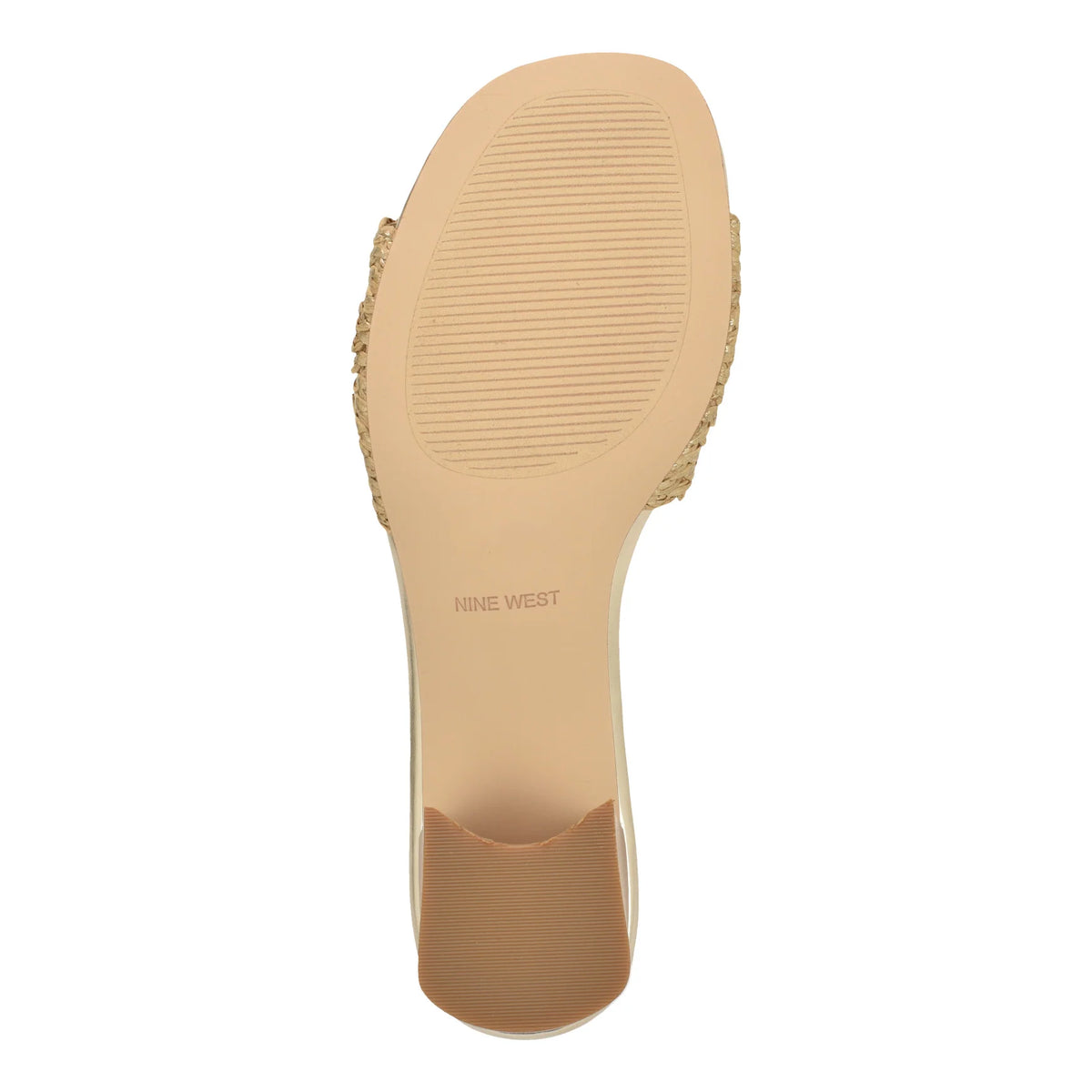 Nine West Women's Gerry Ornament Mule Sandals  Gold Woven Size 6