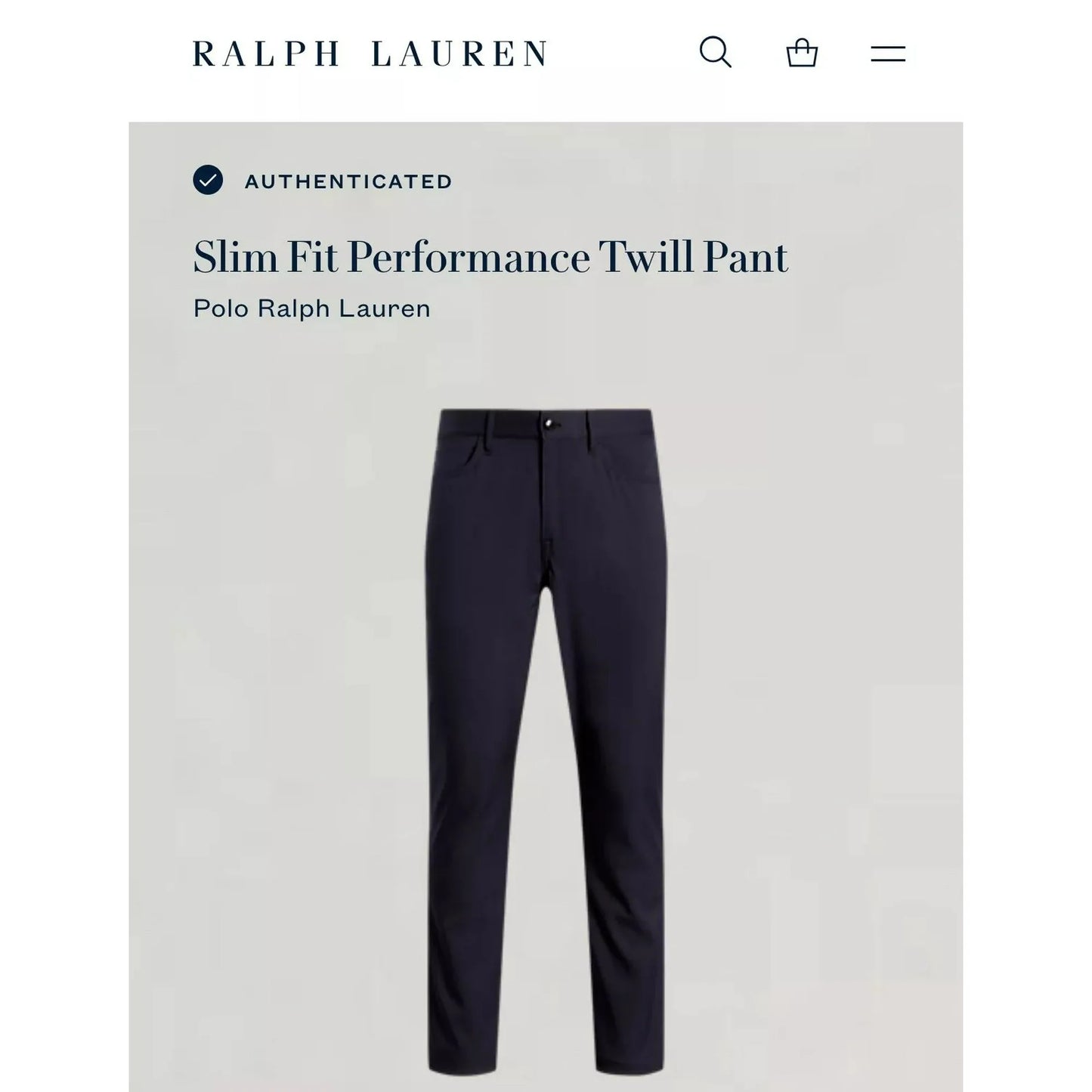 Polo Ralph Lauren Men's Slim-Fit Performance Twill Pants  Collection Navy W38xL30