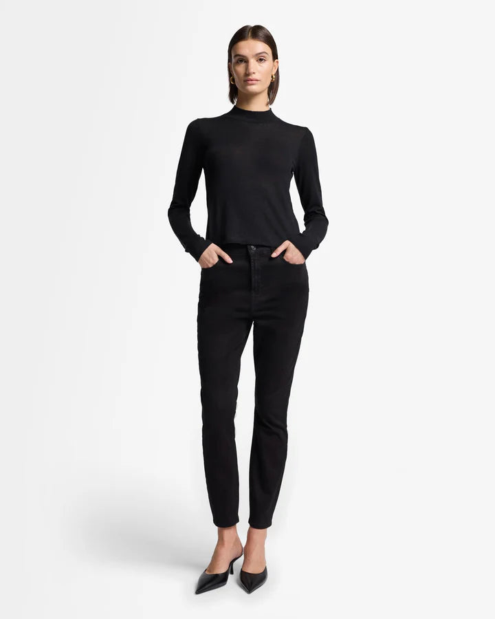 7 For All Mankind Women's Luxe Performance Plus Slimmy Stretch Jeans  Black  Size 28
