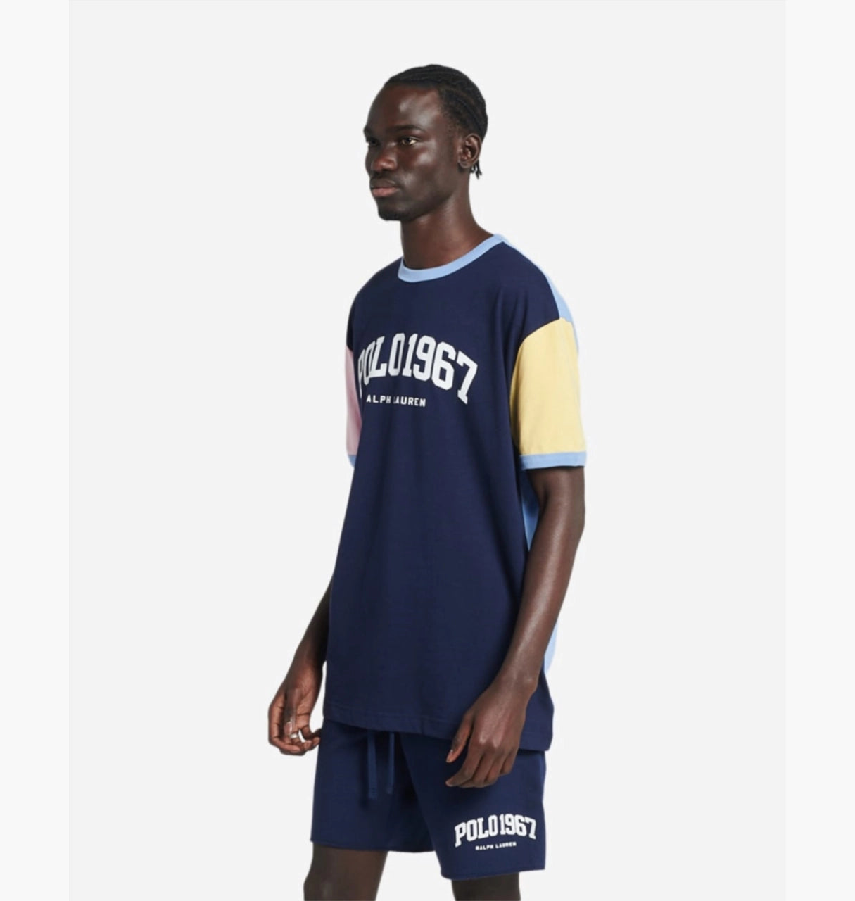 Polo Ralph Lauren Men's Blue Classic-Fit Oversized Hem Logo T-Shirt   Color Cruise Navy Multi Size S
