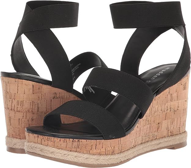 Madden Girl Maranda Stretch Ankle-Strap Wedge Sandals  Color Black Size 9.5M