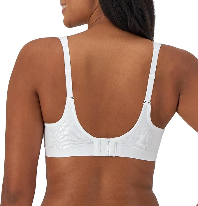 Bali Comfort Revolution Full Coverage Wirefree Bra  White Zag Size 38DD