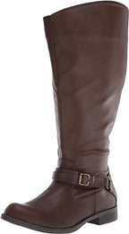Easy Street Women's Quinn Plus Plus Harness Boot  Color Brown Burnish Size 8.5M (Extra Wide Calf)