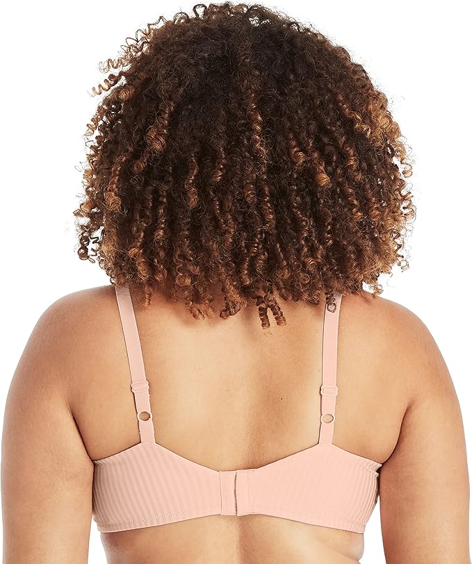Playtex Secrets Smoothing Wireless Full-Coverage T-Shirt Bra  Pink Stripe Size 44D