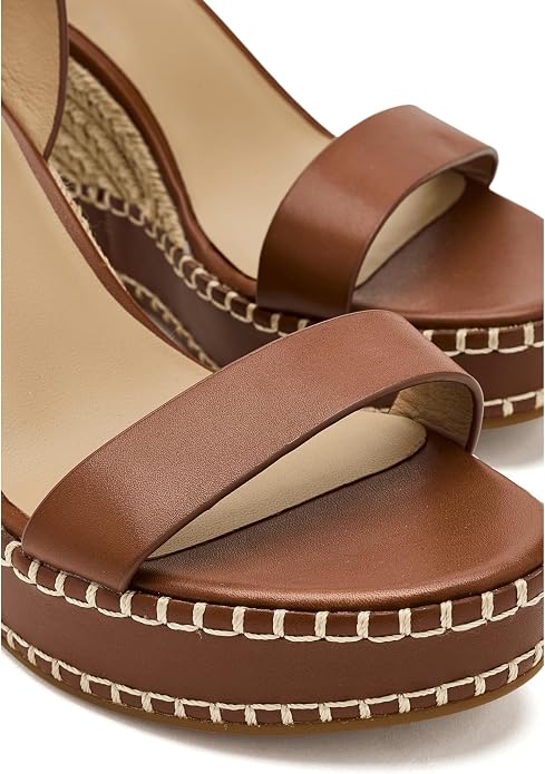 Lauren Ralph Lauren Women's Hilarie Espadrille Platform Wedge Sandals  Lauren Tan Size 8