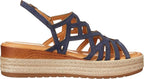 Bella Vita Women's Zip-Italy Platform Flat Sandal  Navy Suede Size 7.5