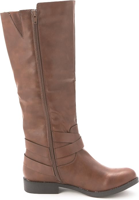 Style & Co Women's Madixe Faux Leather Riding Boots  Brown Size 11 Wide Calf