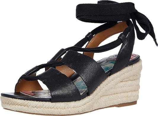 Patricia Nash Women's Riva Wedge Sandals  Color Black Size 6.5M