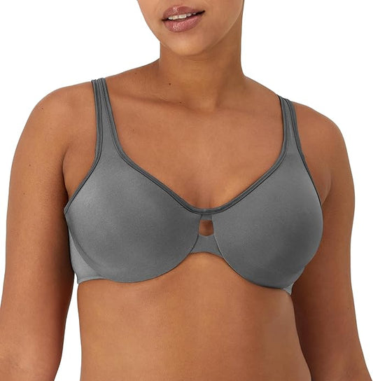 Lilyette by Bali Plunge Into Comfort Keyhole Minimizer Bra  Silver Lining Size 34DD