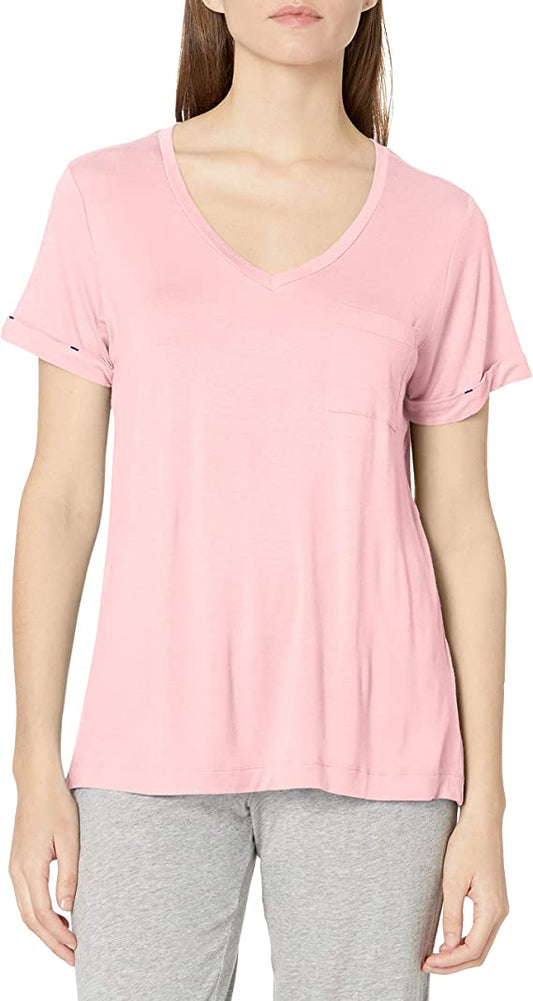 Jane & Bleecker Women's Short Sleeve Pocket Top  Color Pink Size XS