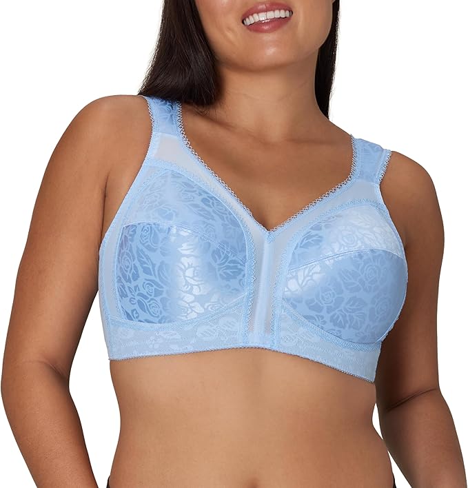 Playtex 18 Hour Original Comfort Strap Wireless Bra  Zen Blue Size 42DD