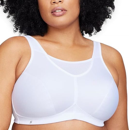 Glamorise No-bounce Camisole Sports Wirefree Bra  White Size 46DD