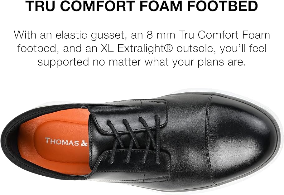 Thomas & Vine Men's Felton Cap Toe Derby Shoe  Color Black Size 12M