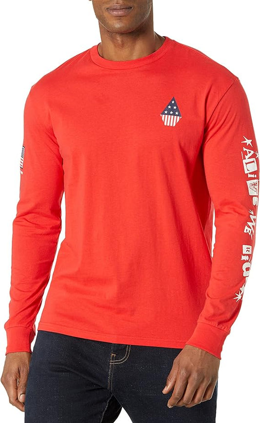 Volcom Men's Usst Stone Long Sleeve Tee  Color Usst Red Size XL