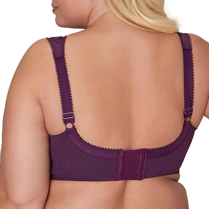 Playtex 18 Hour Full-Coverage Comfort-Strap Wireless Bra  Plum Majestic Size 44D