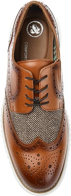 Thomas & Vine Mens Wilder Wingtip Derby Shoes  Color Cognac Size 8.5M