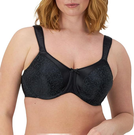 Bali Satin Tracings Minimizer Underwire Bra  Black Size 36G