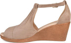 Journee Collection Women's Kedzie Wedge Sandal  Taupe Size 7.5