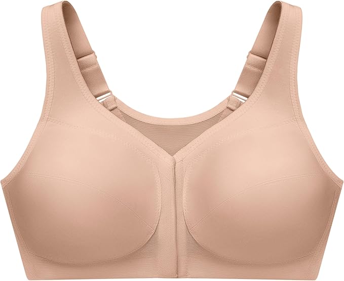 Glamorise Full Figure MagicLift Front-Closure Wirefree Bra   Cafe Size 48B