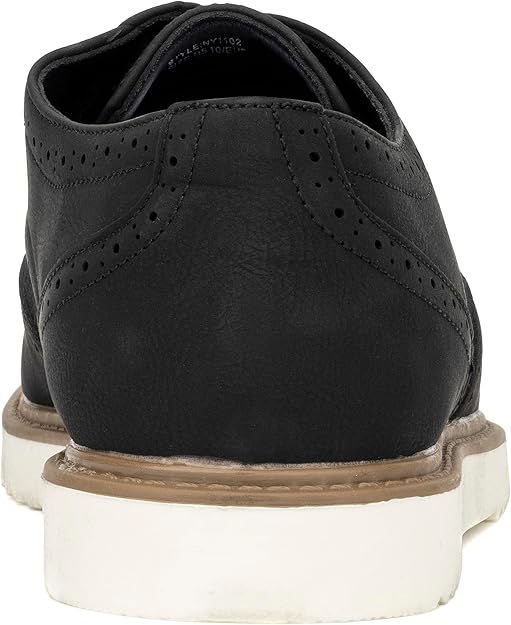 New York & Company Men's Tyler Wingtip Oxford Shoes  Black Size 10