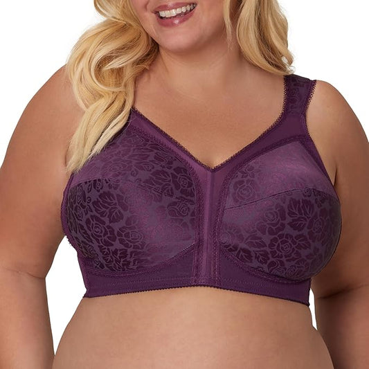 Playtex 18 Hour Full-Coverage Comfort-Strap Wireless Bra  Plum Majestic Size 44D