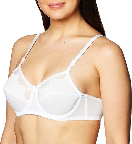 Bali Flower Underwire Full-Coverage Lifting Bra  White Size 40DD