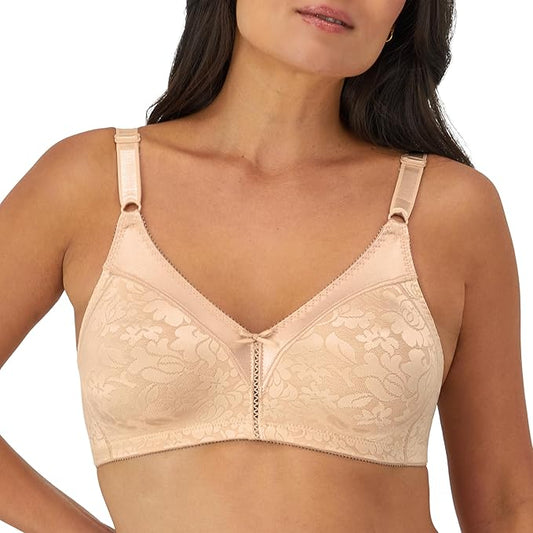 Bali Double Support Spa Closure Wireless Bra  Soft Taupe Nude Size 34B