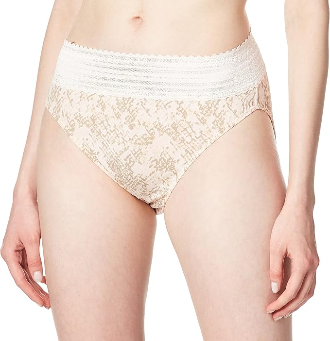 Warner's No Pinching No Problems Microfiber Hi-Cut Panty  Roseprint Size M