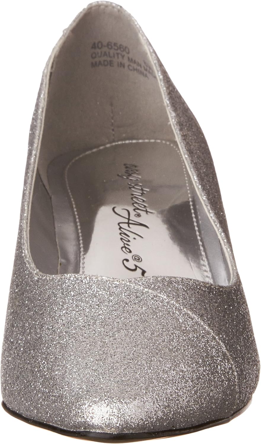 Easy Street Women's Chiffon Pumps  Color Silver Glitter Size 8N