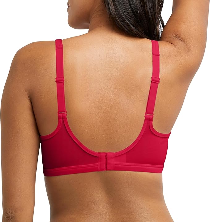 Bali One Smooth U Lace Minimizer Underwire Bra  Scarlet Berry Size 38C