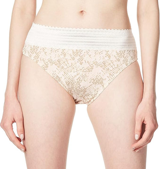 Warner's No Pinching No Problems Microfiber Hi-Cut Panty  Roseprint Size M