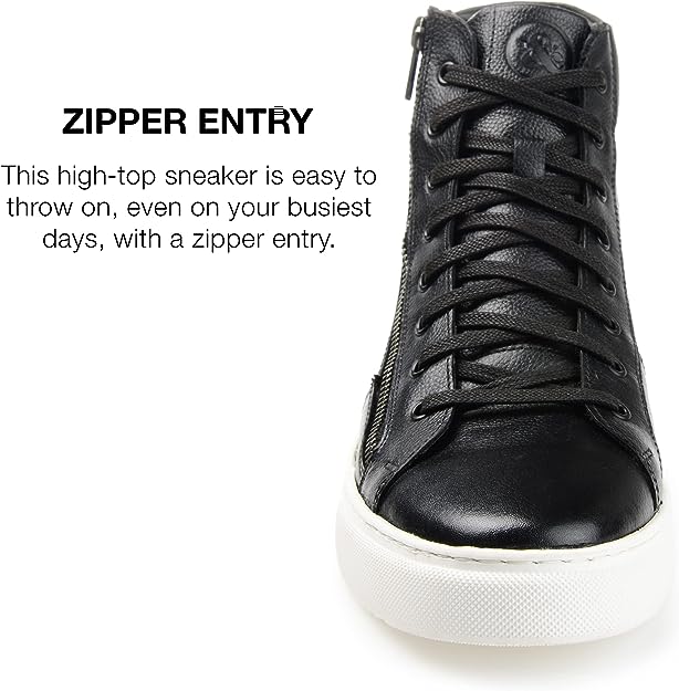 Thomas & Vine Mens Xander Lace-up Round Toe High Top Sneaker  Color Black Size 10M