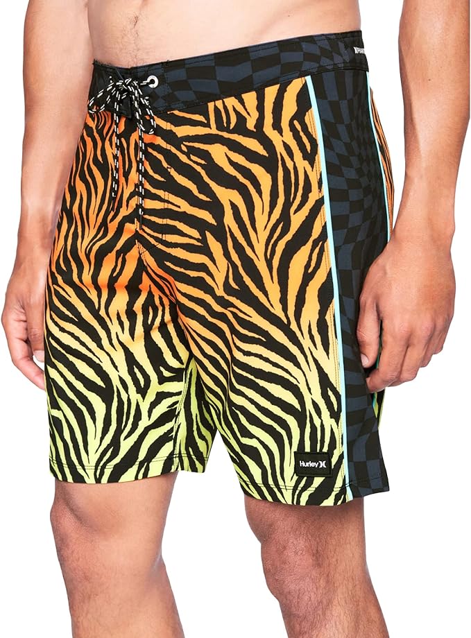Hurley Men's Phantom Fastlane AC Zebra 18" Boardshorts  Color Orange Size 29