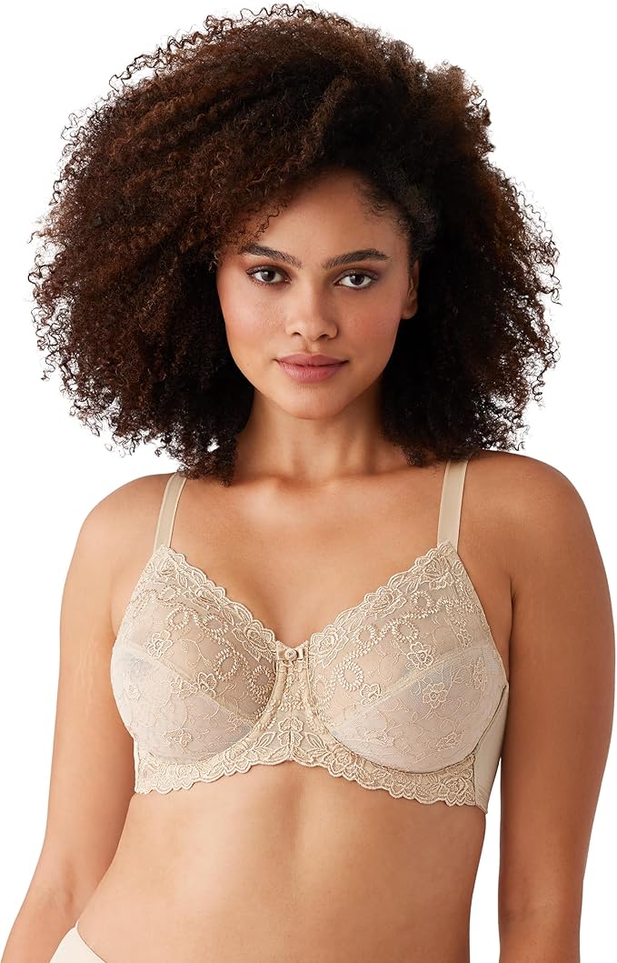 Wacoal Women's Renaissance Rose Embroidered Underwire Bra  Buff Size 34C