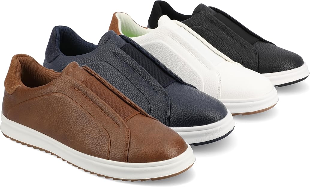 Vance Co Men's Matteo Tru Comfort Slip-on Sneakers  White Size 10.5
